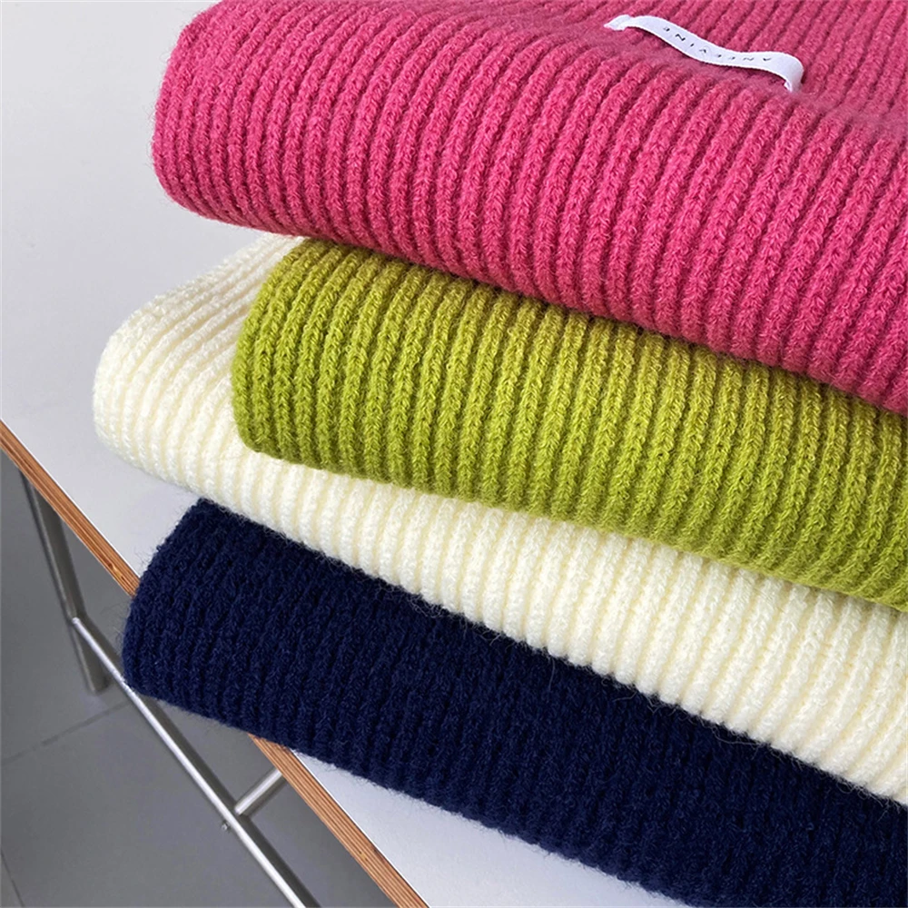 2024 Winter Knitted Scarf for Women Solid Color Lady Outdoor Warm Shawl Woolen Neckerchief Female Soft Cashmere Bufanda Muffler