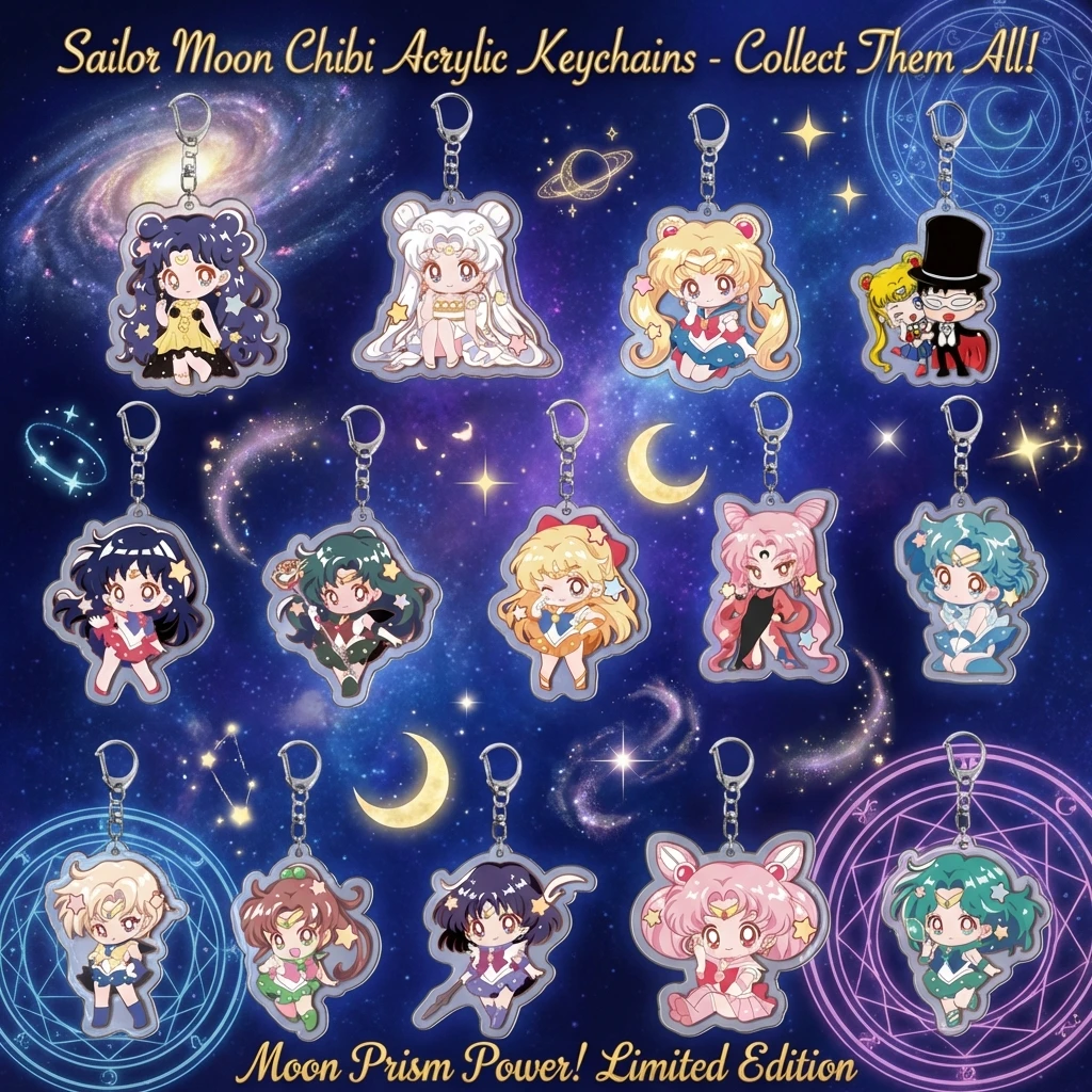 

Sailor Moon Acrylic Keychain Usagi Tsukino Chibiusa Anime Cute Charm Pendant Cosplay Gift Collection Kawaii Accessory for Girls