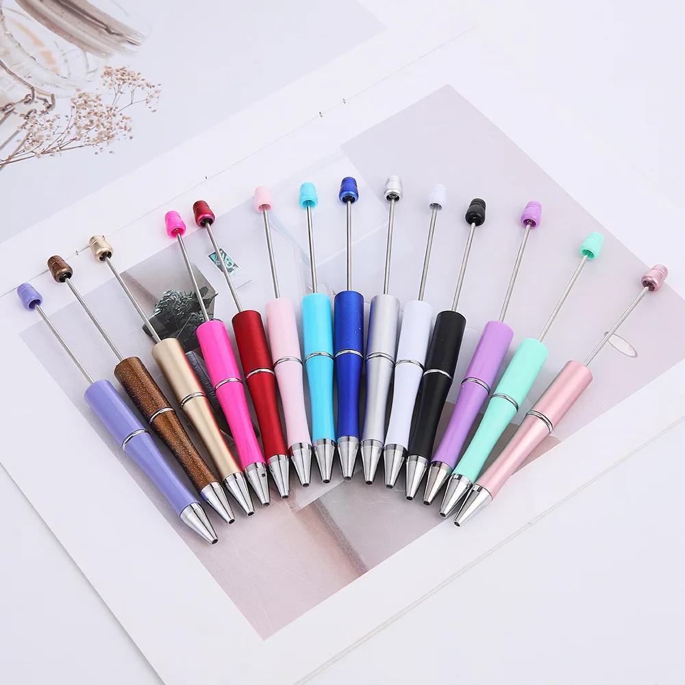

10/40 Pcs Beadable Pen Plastic Bead Ballpoint Pen Black Ink Beaded DIY Pens Cute Cool Pens for DIY Making Gift Kids Students