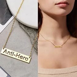 Fashion Taylor Fearless Necklace For Women Men Jewelry Stainless Steel Swift Anti Hero Pendant Necklace Fans Gift
