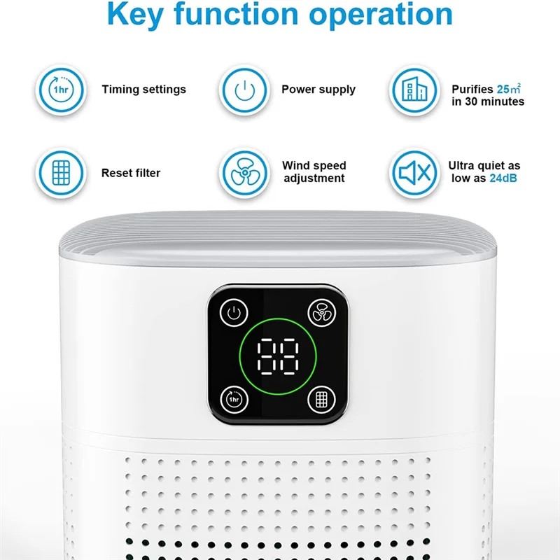 

ABKD Air Purifiers For Bedroom Air Purifiers Intelligent Digital Display Air Purifier