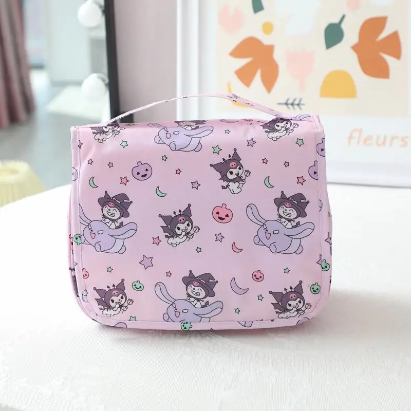 Hello Kitty Sanrio Makeup Bag Kuromi My Melody Cinnamoroll Kawaii Large Capacity Portable Travel Wash Storage Bag Cartoon Gift