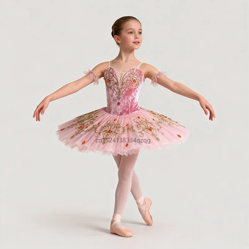 youth-and-children-pink-gold-professional-ballet-costume-tutu-ballet-dance-girl-party-costume-women's-clothing