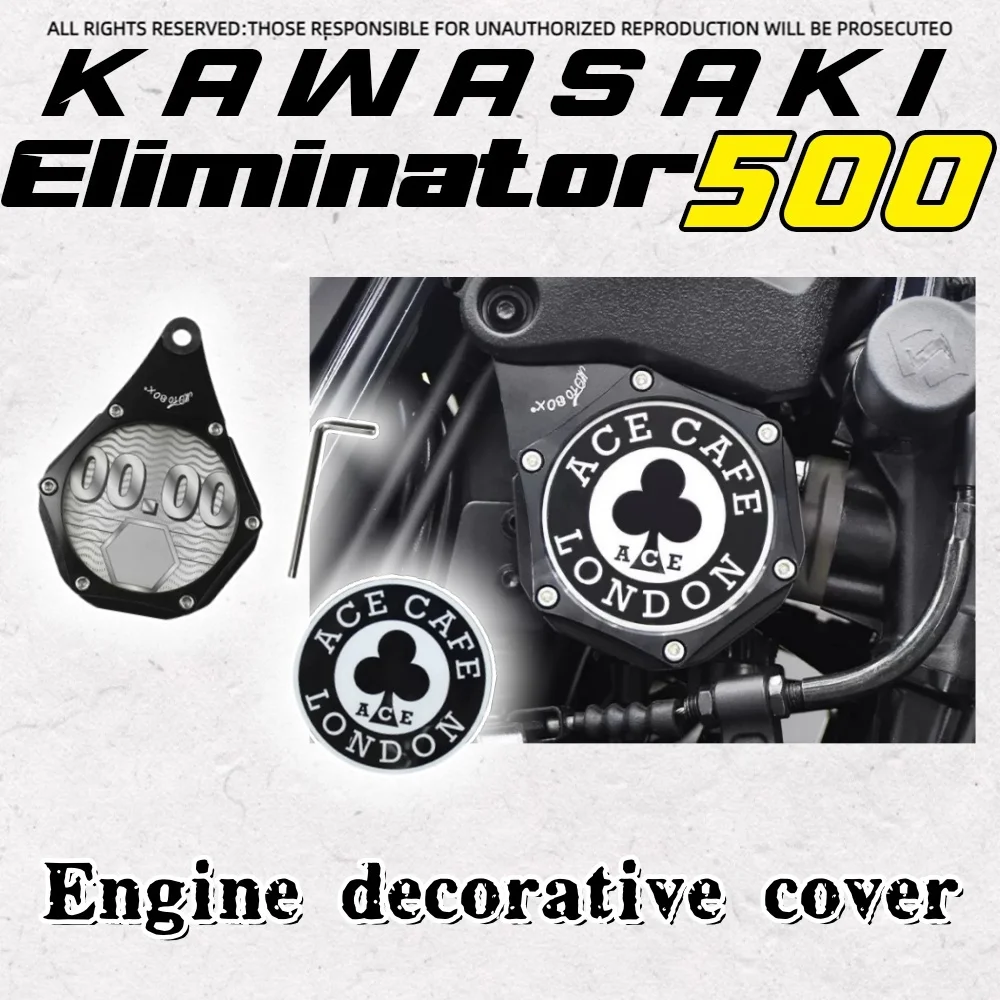 

For Kawasaki Eliminator 500 custom engine decorative cover retro water bottle shielding cover tax plate sticker accessories