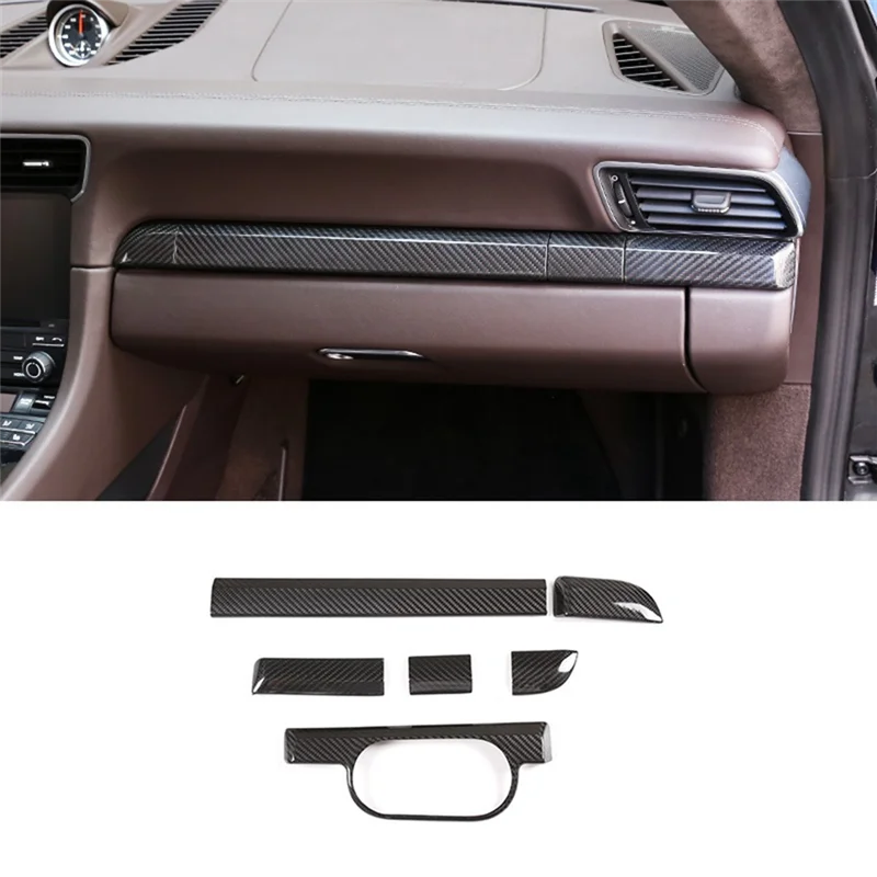 For Porsche 911 718 2011-2018 Dry Carbon Fiber Central Control Instrument Panel Trim Sticker Decoration Car