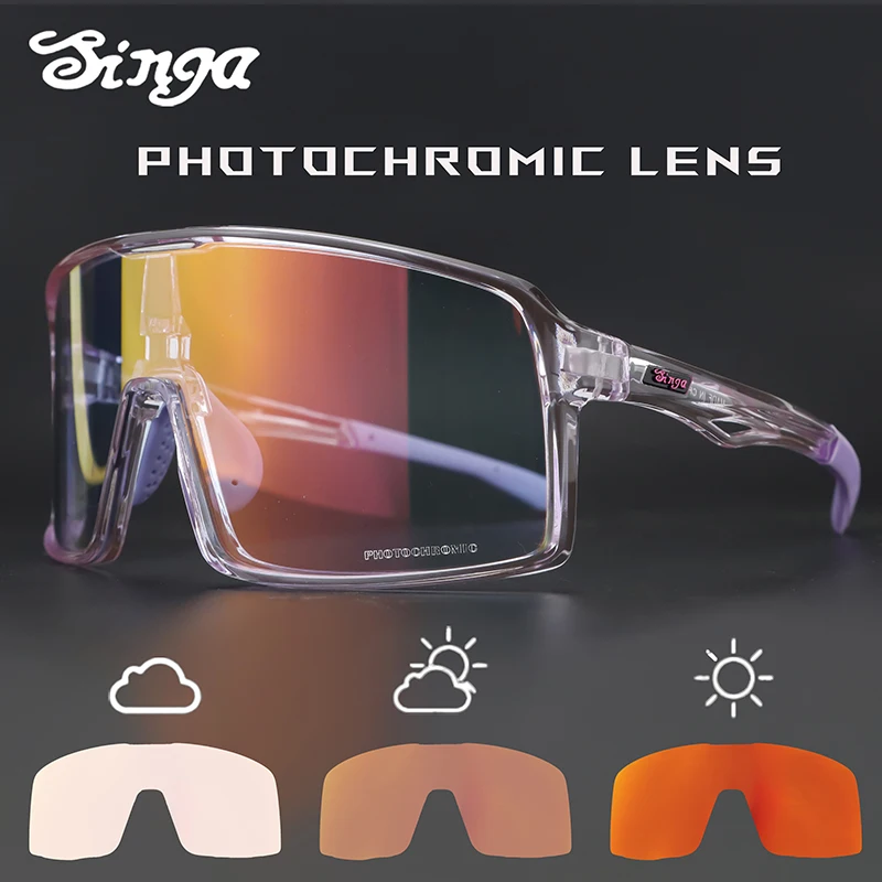 Meekleurende fietsbril Singa fietszonnebril UV400 hardloopzonnebril Oculairs Fietsbrillen Zonnebrillenuitrusting