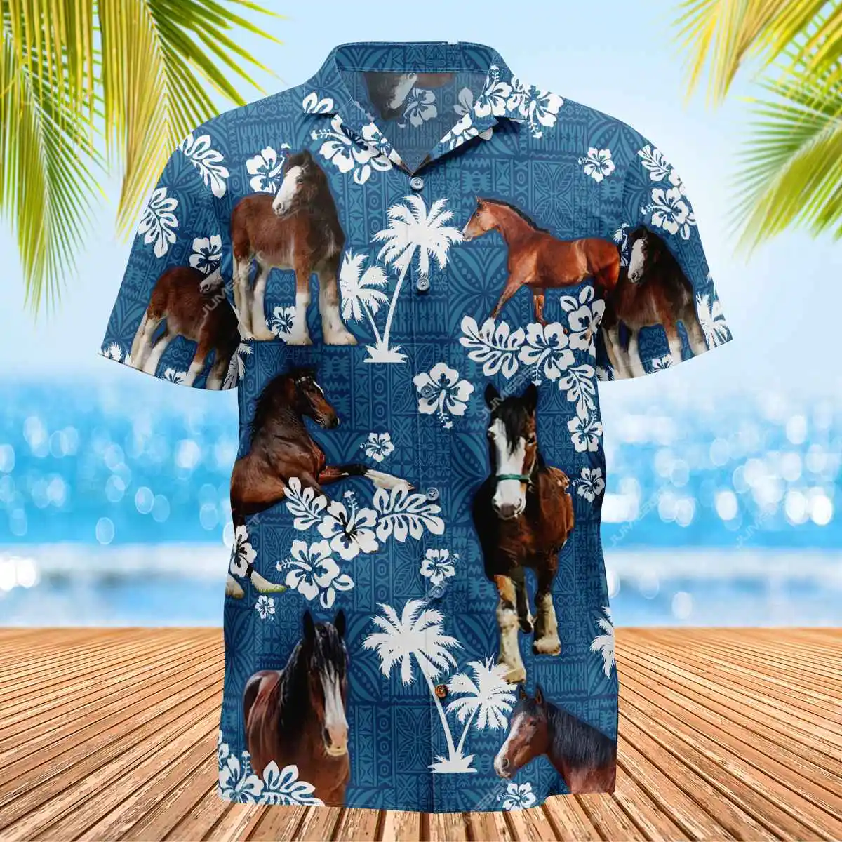 Men's Hawaii Shirt Oversized Farm Cattle Palm Tree Elegant Beach Y2k Blouse Cow Horse Social Vintage Clothes Farmer Gift Camisa