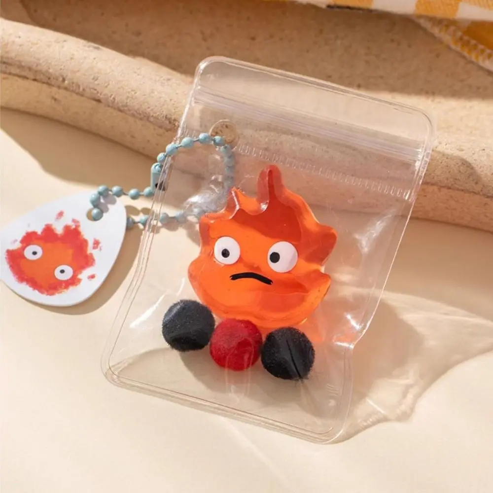 

Funny Calcifer Fire Doll Squeeze Toys Keychain Anime Mini Anime Squeeze Bag Cartoon Soft Creative Cute SqueezeToy Children