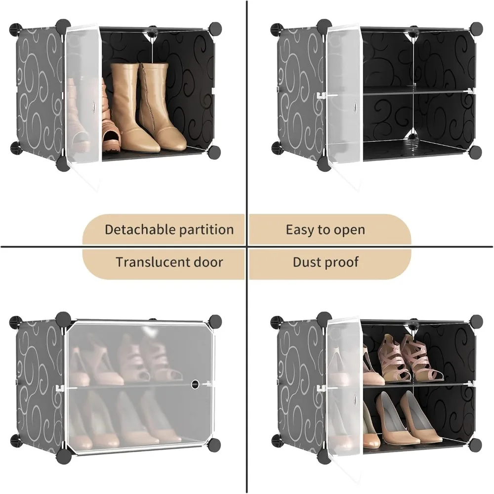 Armoire de Rangement pour Chaussures T1, 96 Paires, Assemblage Facile, Réglable, Poignées Empilables, Amovibles T1, DIY, Extensible, 12 Niveaux