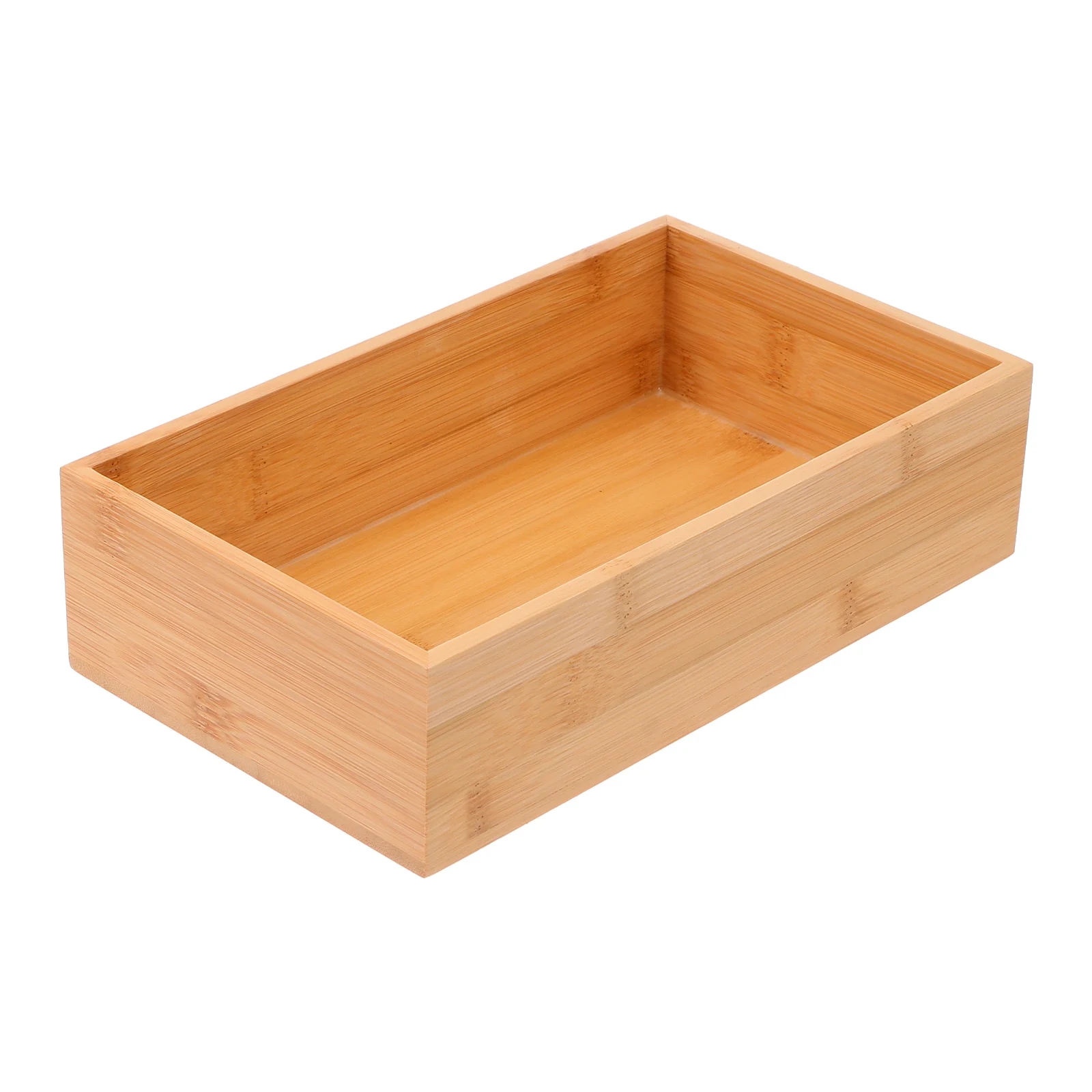 

Bamboo Wood Storage Box Clear Bins Crate Desktop Finishing Wood Craft SolidWood Room Decoration