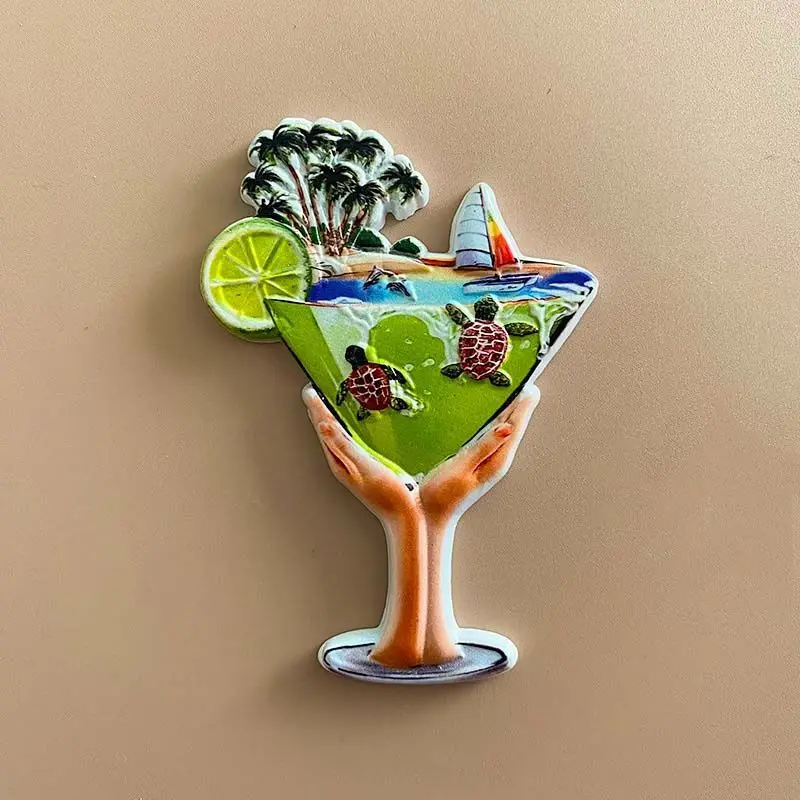 

Personalized Cocktail Glass Fridge Magnets Quirky Travel Souvenirs Creative 3D Magnets Unique Gifts