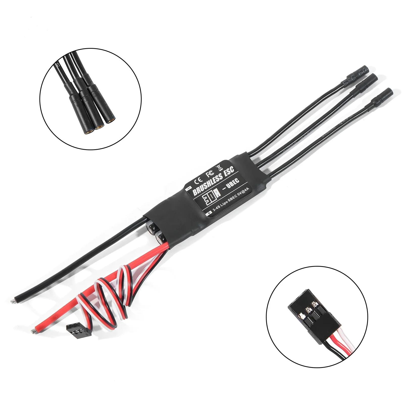 جديد 20A 30A 40A 50A 60A 80A ESC بدون فرش مع UBEC 2-6S لطائرات الهليكوبتر RC