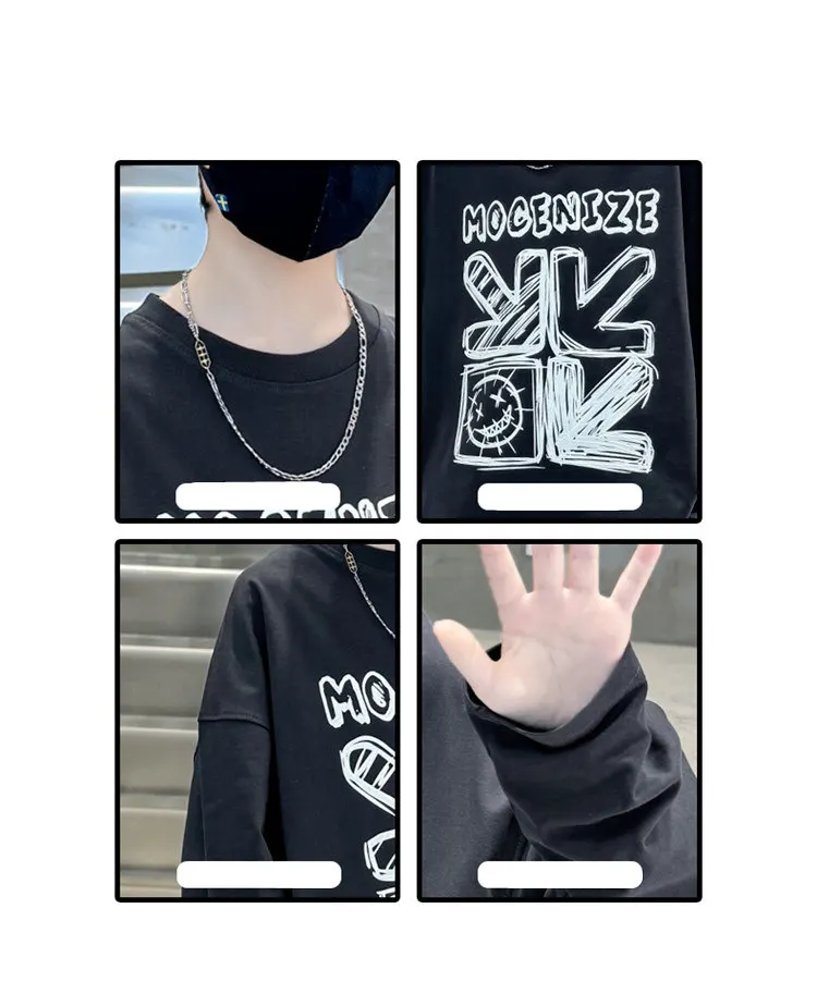 Kinder Jungen T-Shirts Kleinkind Baby Langarm-Oberteile für Kinder Herbst Buchstaben Pfeile Druck Baumwolle Koreanisches Sweatshirt Jungen T-Shirts – Detail 13