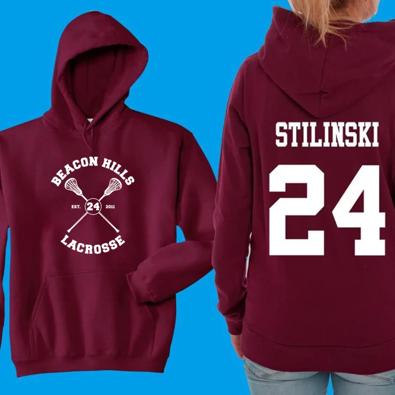 Teen Wolf Hoodie Beacon Hills Stilinski 24 Lahey McCall Pullover Tv Show Hooded Sweatshirt Hooded Hip Hop Hoodies Streetwear Top