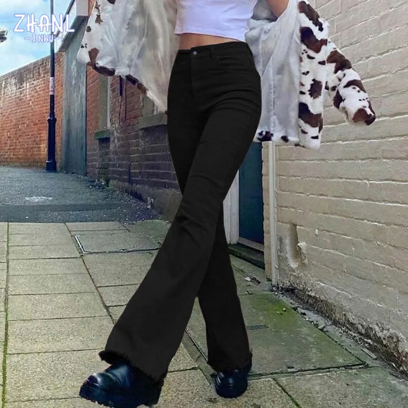 Y2k New Women Brown Jeans High Waist Wide Leg Pants Femme Trousers Comfort Casual Denim Mom Pants Washed Jean Pants