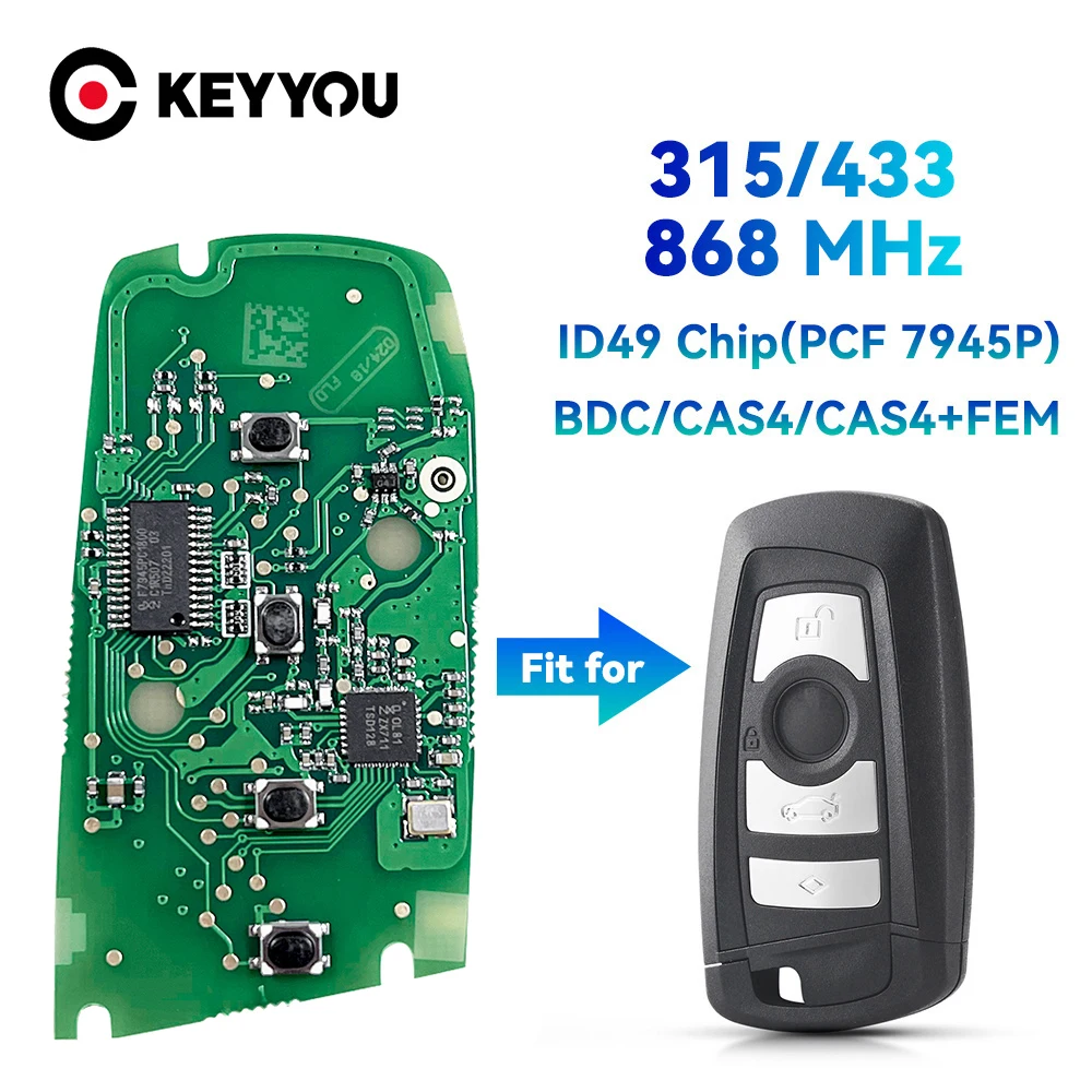 KEYYOU Smart Remote Key Circuit Board For BMW F Series BDC/CAS4/CAS4+ FEM 315MHz 433MHz 868MHz YGOHUF5662 YGOHUF5767 PCF7953