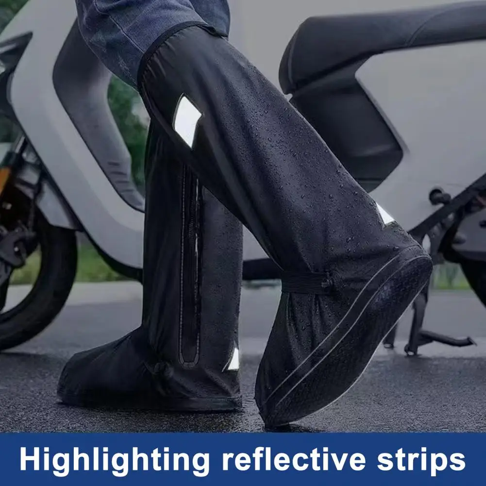 

1 Pair Recycling Rain Boot Cover Anti-slip Boot Cover Unisex Bicycle Shoes Rain And Snow Day Protective Reflective Shoe Cover