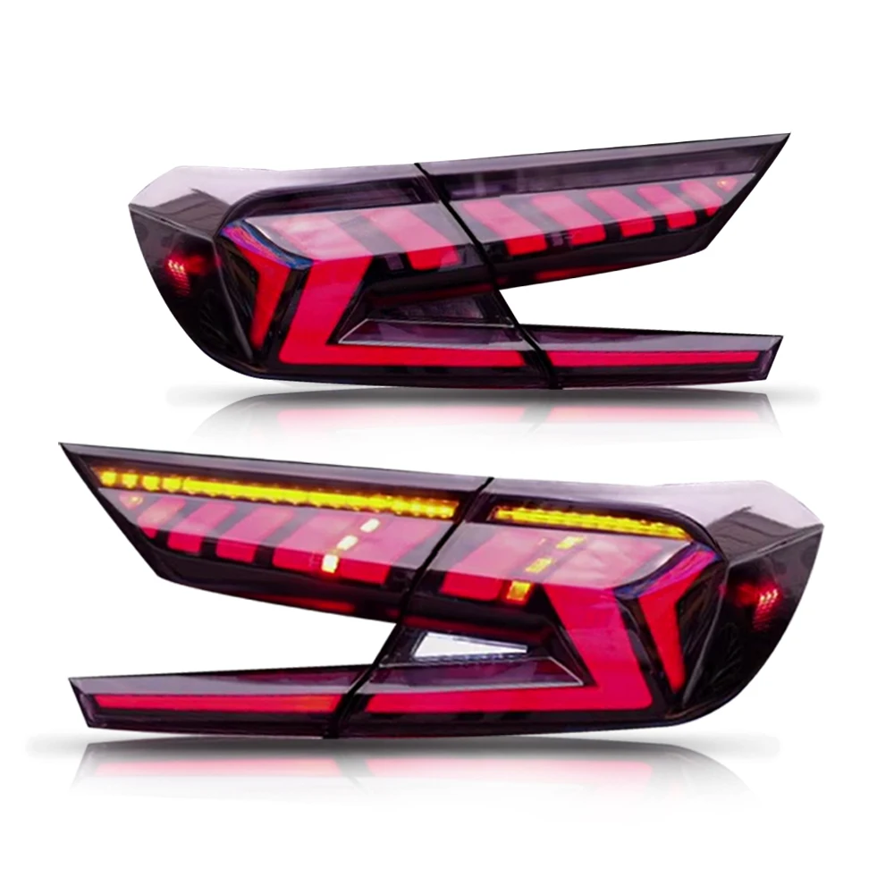 

Red/Smoke LED Tail Lights for Accord 2018-2022 - 10th Gen, Sequential Turn Signals, DRL, Plug & Play