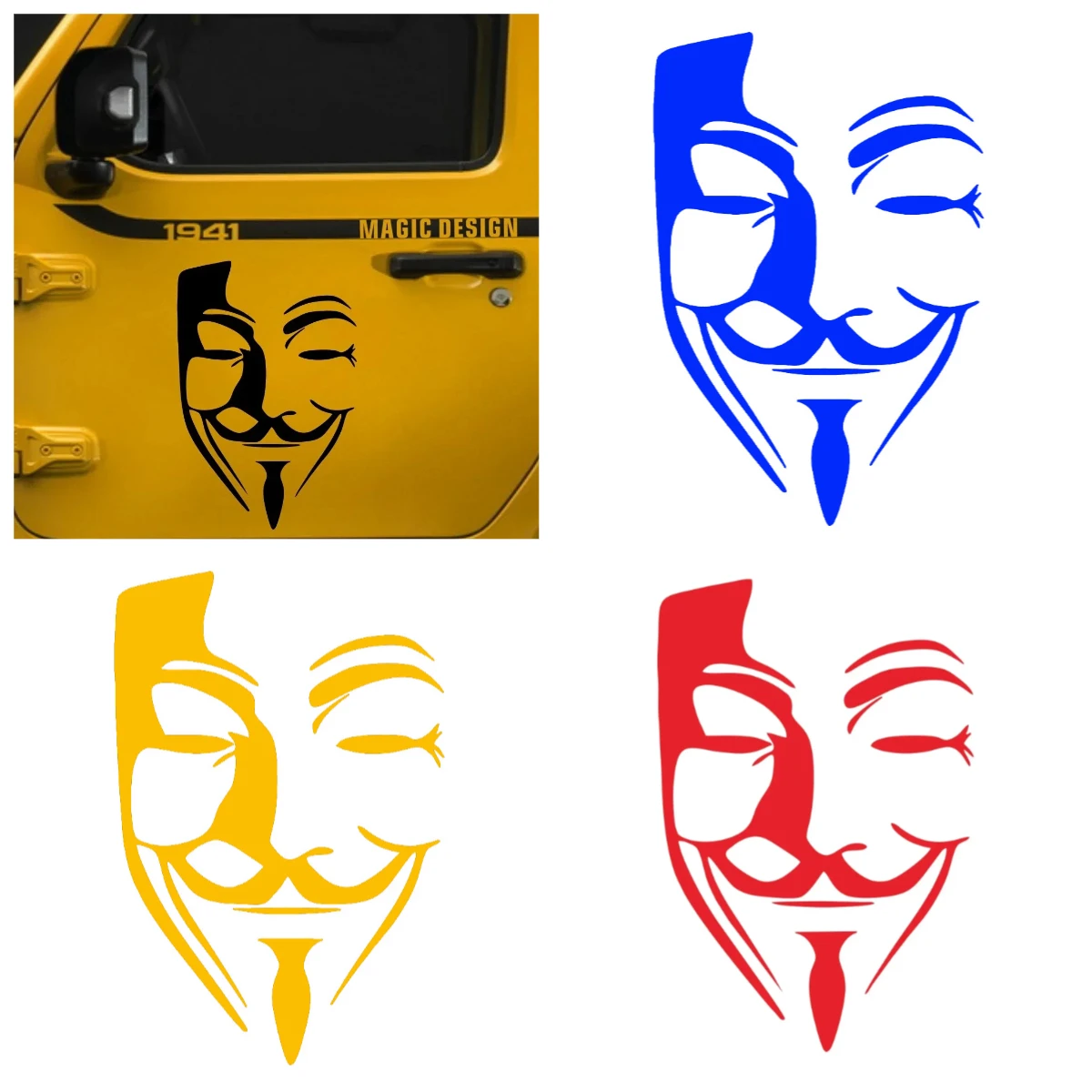 

Anonymous Mask Vinyl Sticker - Creative Hacker Gift for Car & Motorcycle, Waterproof Decal