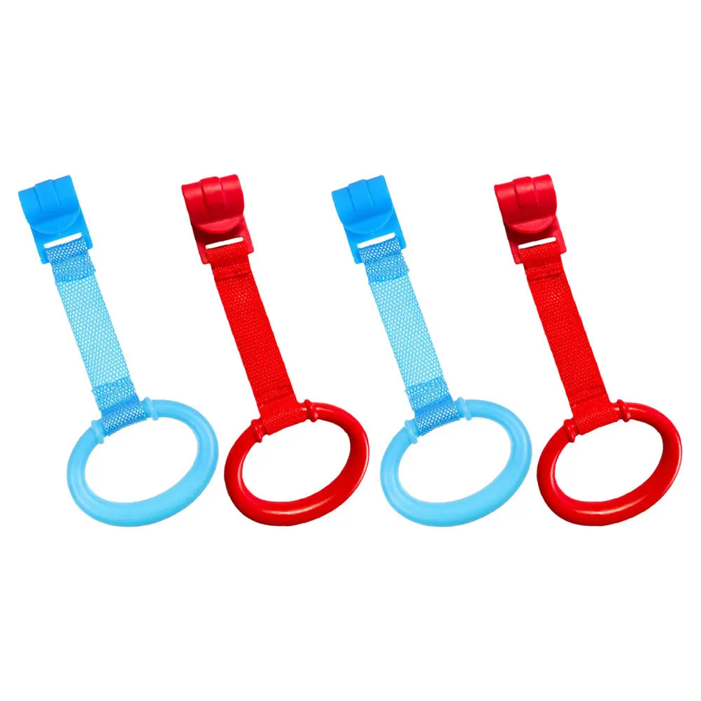 

4 шт., тянущие кольца для детской кроватки, подвесные ручки для детской кроватки, вспомогательные инструменты для прогулок, кольца для детской комнаты, безопасное тянущее кольцо для детской кроватки