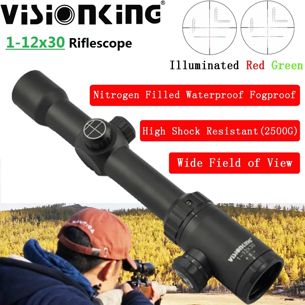 

Оптический прицел Visionking Large View 1-12x30 для охоты, с подсветкой Mil-Dot, высокой ударопрочностью, 0.5MOA, легкий, SFP, .50