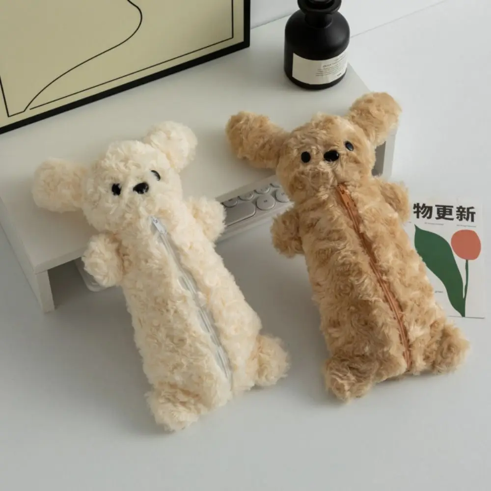 INS Plush Doll Plush Pencil Bag Cute Design Stuffed Animal Pen Bag Kawaii Stationery Bag Student