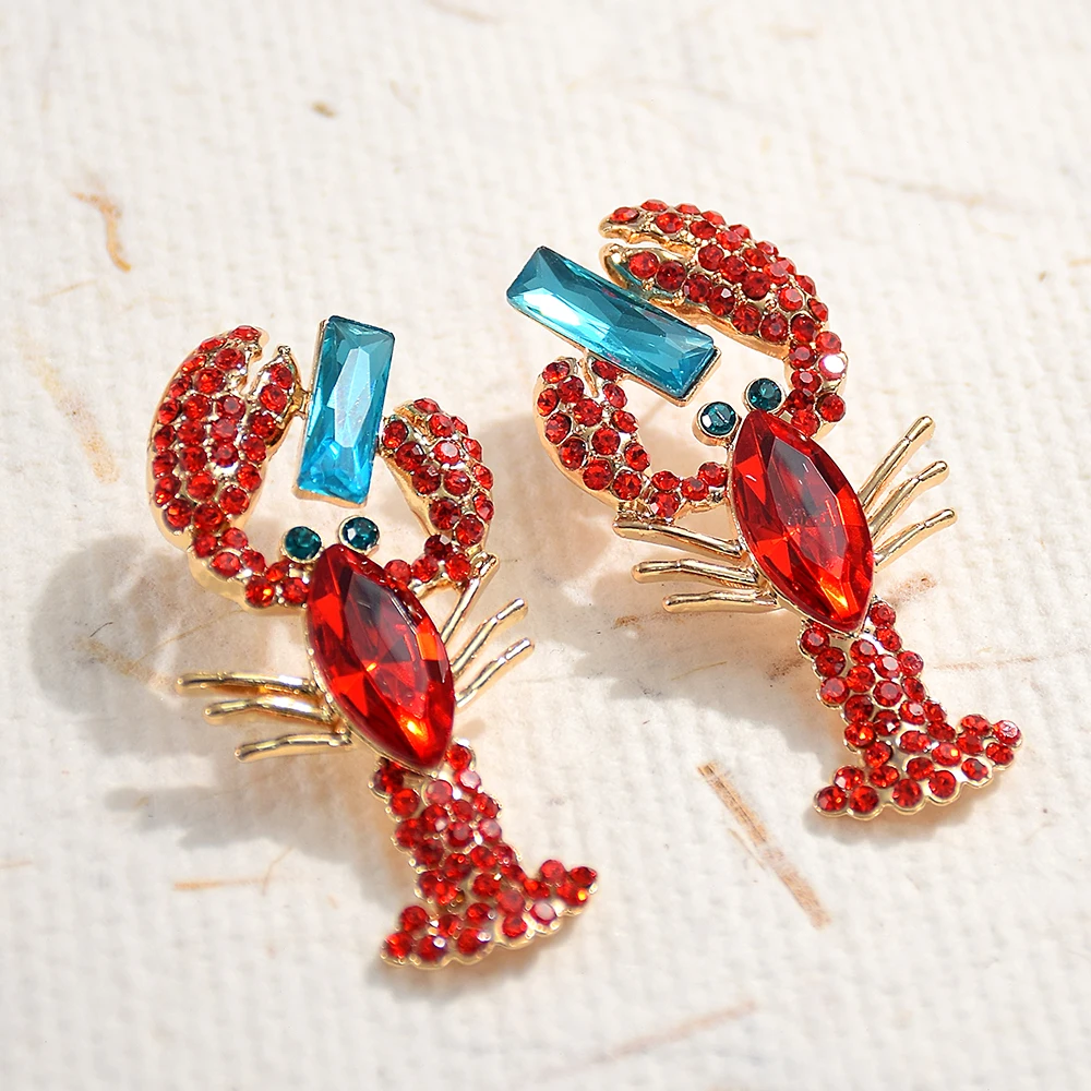 Ethnic Bohemian Animal Rhinestone Drop Earring Lobster Pendant Earrings For Women Party Jewelry Accessories