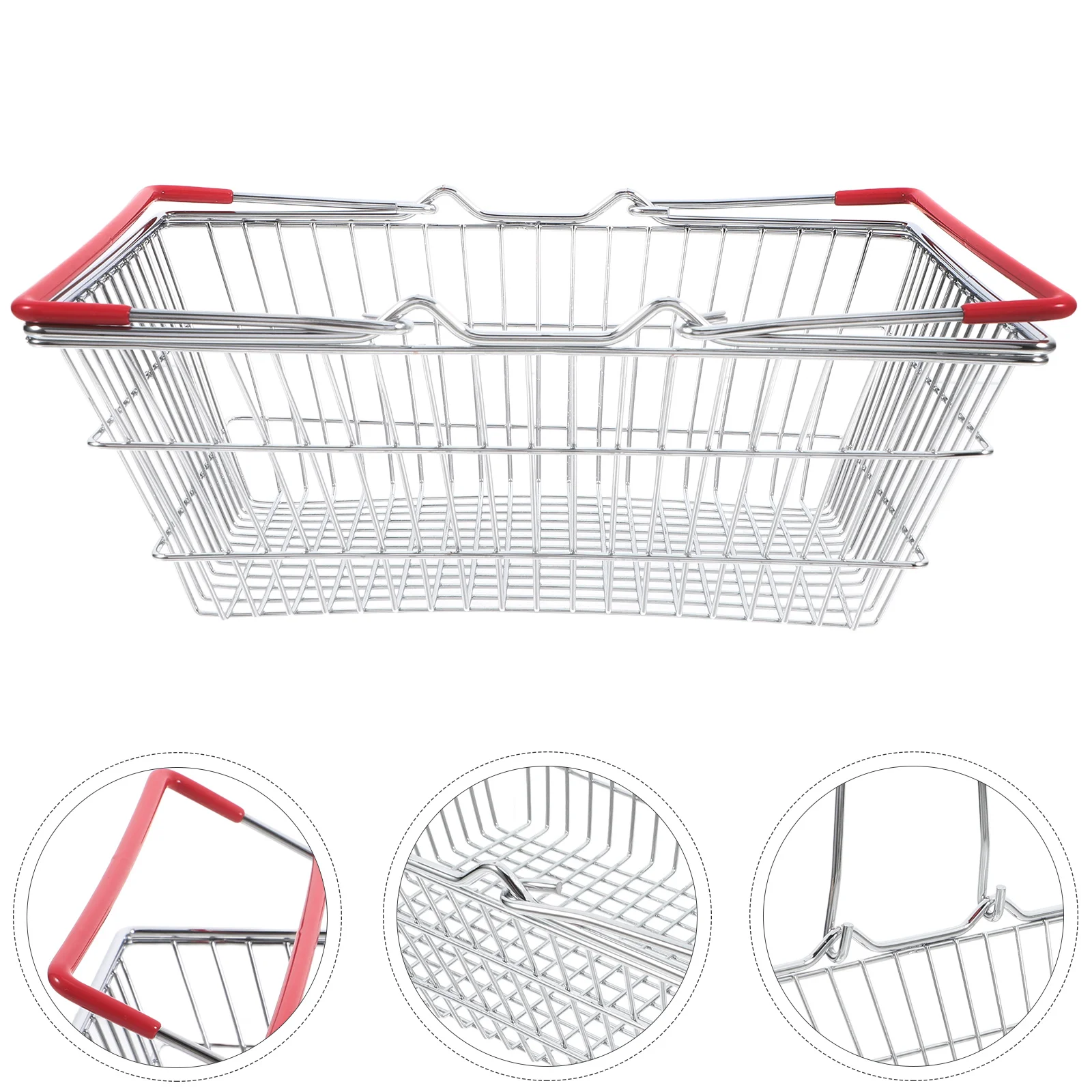 

mini Shopping Basket Kids Iron Grocery Cart Portable Storage Organizer Cute Handheld Snacks Fruits Container