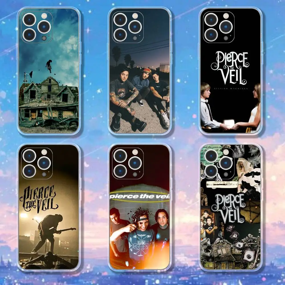 

Band P-Pierce The V-Veil Phone Case For iPhone 17,16,15,14,13,12,11 Pro,Max,Plus,X,XS,XR,SE4,E Mini Transparent Soft Cover