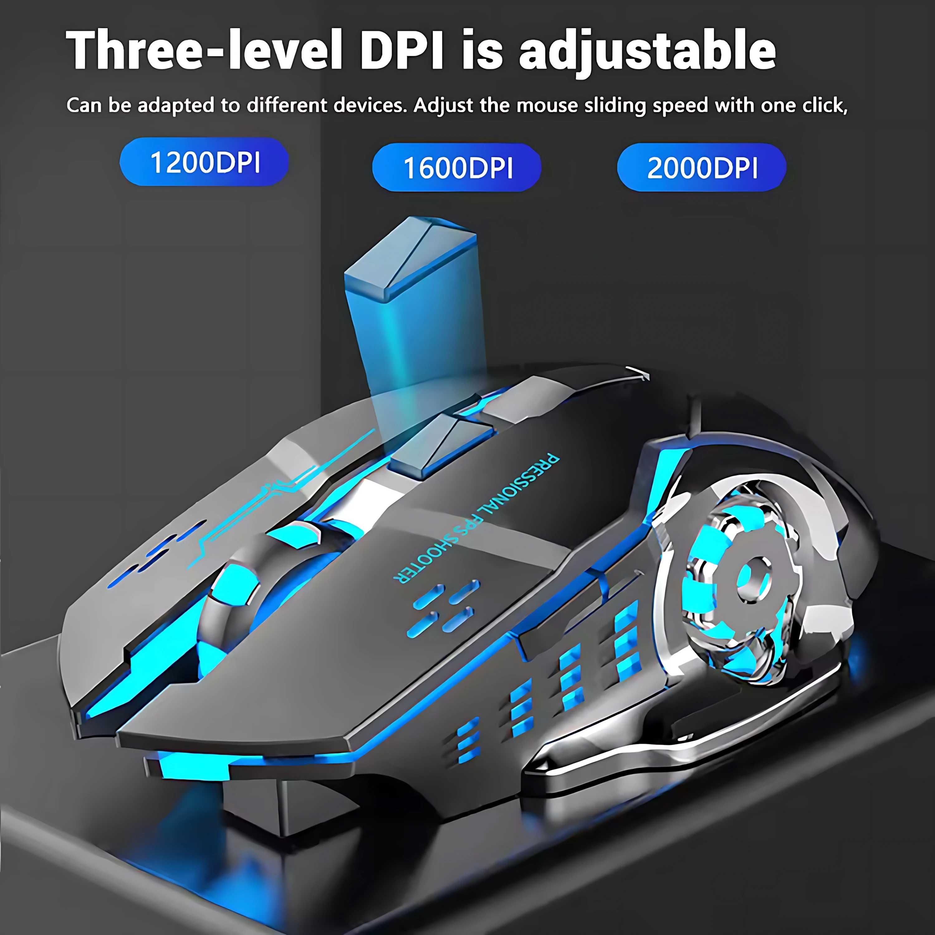Mouse Bluetooth ricaricabile Mouse da gioco per PC cablato Mouse da gioco per computer Mouse ergonomico Mause da 2000 DPI per laptop Ipad