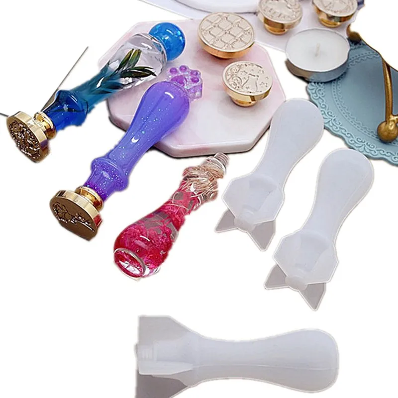 SNASAN Wax Stamp Handle Silicone Mold Resin Silicone Mould Handmade DIY Crystal Epoxy Resin Mold Costing Mold