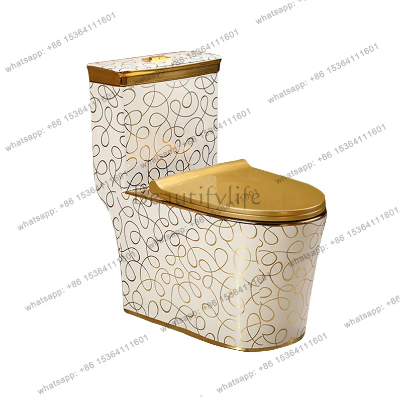 Gold water-saving toilet, local tyrant gold color gold flush toilet