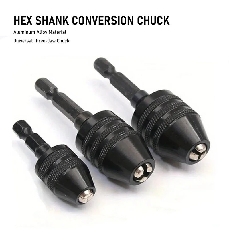 

Three Gaw Collet Quick Tools, Keyless Conversion Chuck Adapter For Twist To Electric,1/4-Inch Hex Shank Drill Bit Set