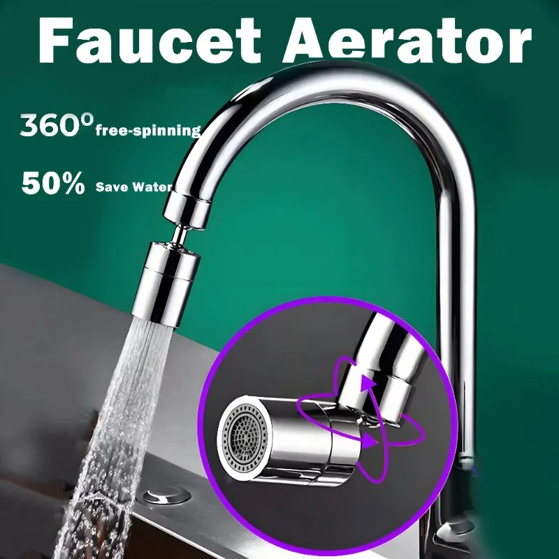 Faucet Filter Kitchen Wanxiang 360 ° Rotating Extension Anti Splash Adjustable Sink Interface Adapter Kitchen Faucet Spray Head
