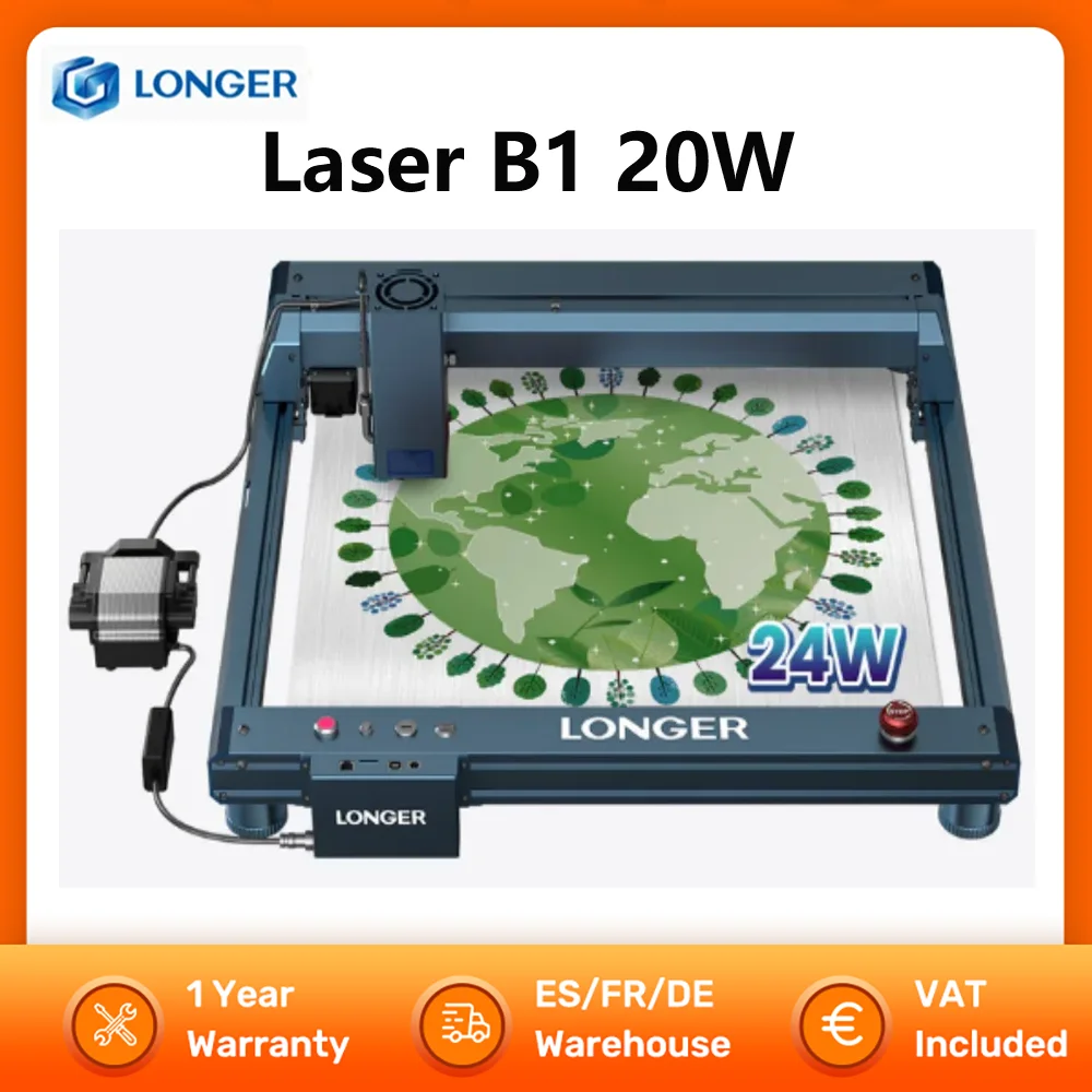 LONGER Laser B1 20W Engraver Cutting Machine Auto Air-assist Wifi Control 450x440mm High Speed Engraving Diode Laser Technology