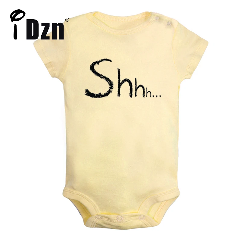 shhh Keep Quiet I Want To Sleep Cute Fun Print Baby Rompers Boys Girls Bodysuit Infant Short Sleeves Jumpsuit Kids Soft Clothes