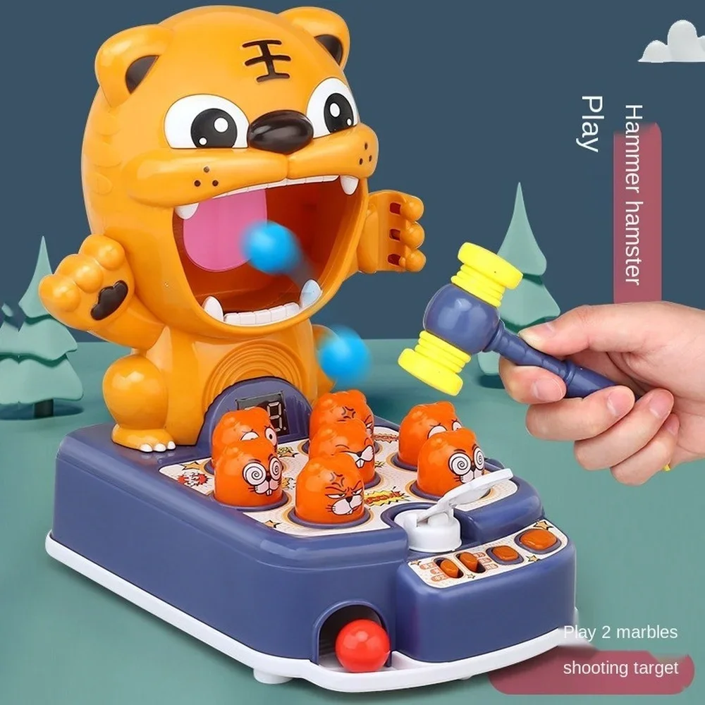 Tiger Hammer Pounding Toys Automatic Scoring Game Knock Toy Kids Fun Game Activity Children Gift Beating Gophers Hamster