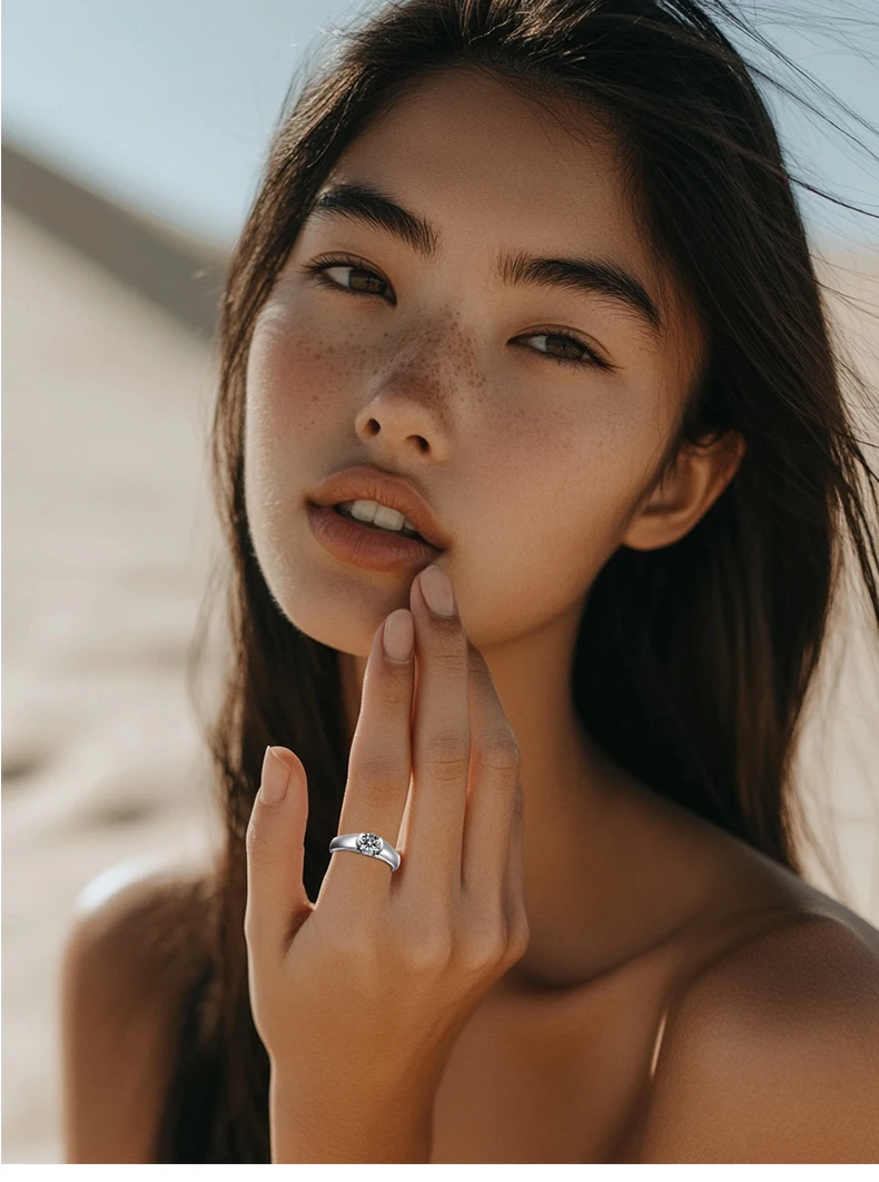 JEWELLWANG Hängender heller, im Labor gezüchteter Diamant, 1 Karat morgendliche Abendringe, passendes Paar, BFF-Schmuck, Hochzeit, Verlobung, Geschenk – Detail 10