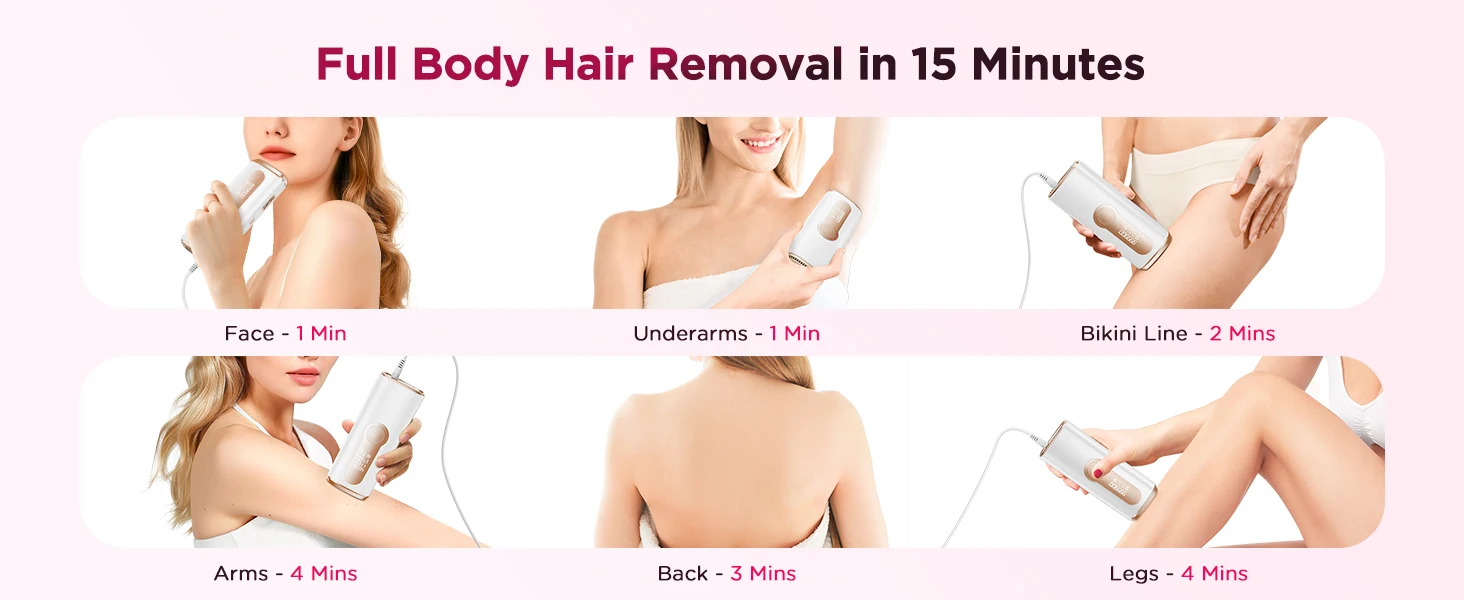 990.000 Flash-Laser-Epilierer, IPL-Haarentfernung für Männer und Frauen, Körper, Bikini, Gesichtsdauerhafte, schmerzfreie IPL-Haarentfernungsmaschine – Detail 4