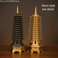 Copper Brass 9-layer 13-layer Wenchang Tower statue Wenchang Pagoda decor living room and study Fengshui decor