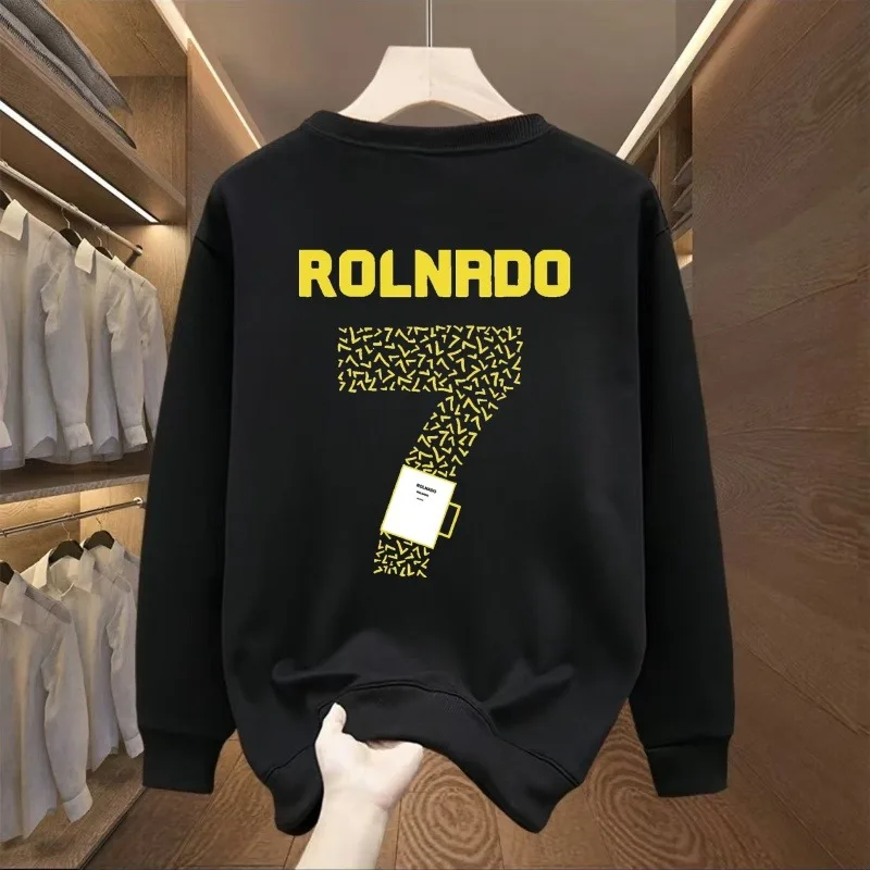 No.7 moletom impresso outono algodão masculino manga longa t camisas estilo americano legal impresso topo de alta qualidade preto t masculino