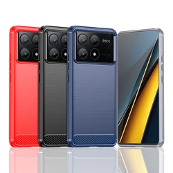 For Xiaomi Poco X6 Pro Case Shockproof Original TPU Luxury Brushed Rubber Protective Phone Back Case Xiaomi Poco X6 X6 Pro 5G