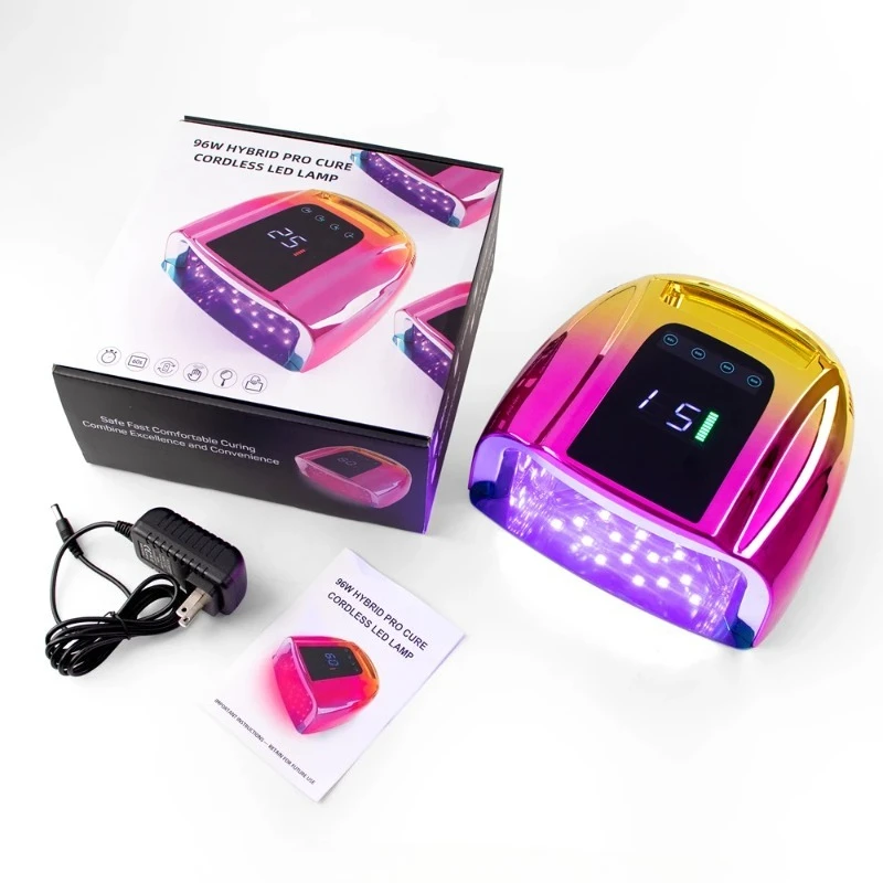 96W Nail Gel Dryer UV Light Emitting Diode Light Wireless Nail Light