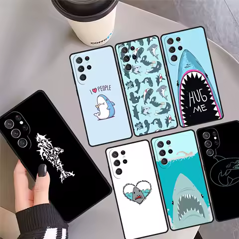Love Shark Phone Case Cover For Samsung Galaxy S24 Ultra 23 S22 Plus S21 FE S20 S8 S9 S10 Note 10 Pro Note 20