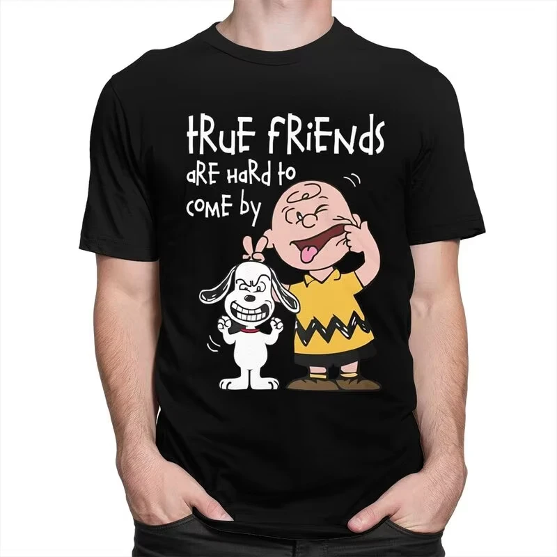 مخصص لطيف الكرتون سنوبي تي شيرت الرجال 100% القطن المحملة القمم التي شيرت عادية تي شيرت الملابس