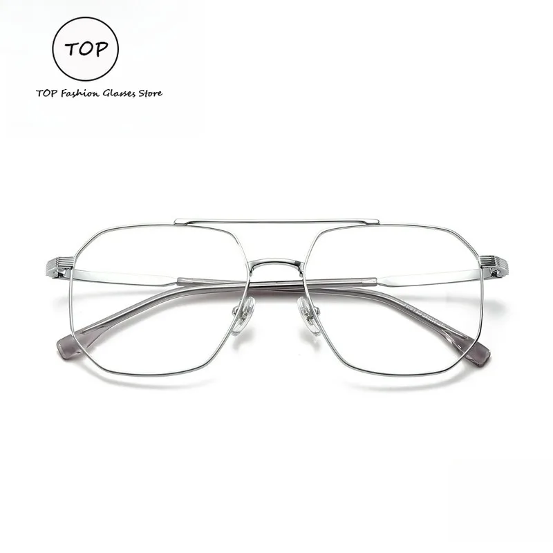 

Лучшие модные квадратные очки в металлической оправе для мужчин и женщин, оптические очки с прозрачными линзами, новинка 2025 года, модные легкие очки