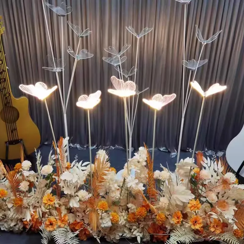 

Whole Set Wedding Acrylic Luminescent Brushed Butterfly Road Guide Stage Decoration Banquet Living Room Scene Decoration Props