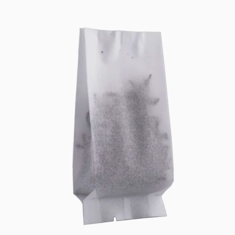 Bolsa de refuerzo lateral de papel de algodón blanco con tapa abierta, 100 Uds., comida artesanal, té, aperitivos, patatas fritas, verduras de Hamburgo, bolsas de embalaje de regalo