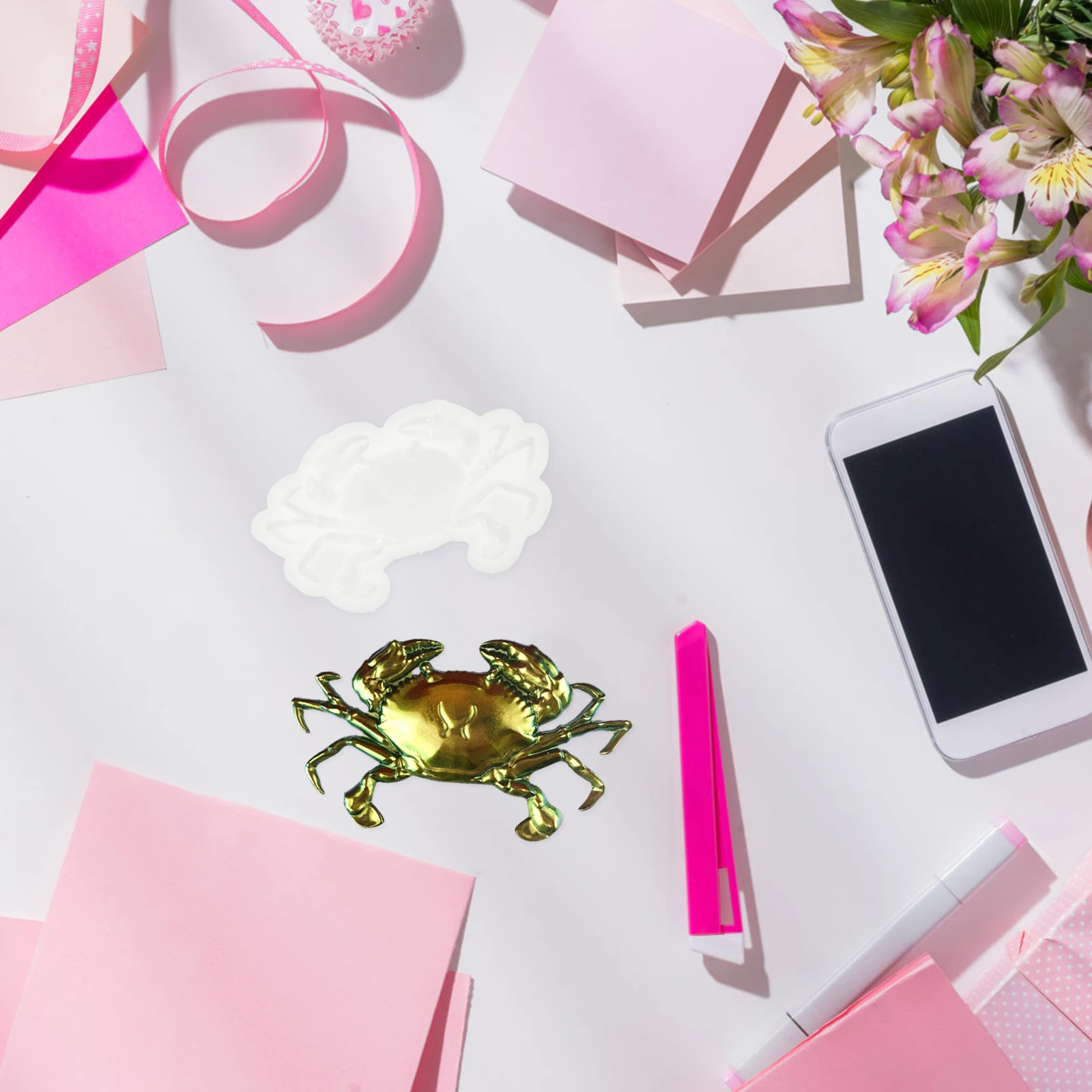 

Crab Mold Resin Silicone Animal Pendant Diy Craft Keychain Charm Decor Molds For Kids Crab Silicone Mold Handicraft Pendant Tool