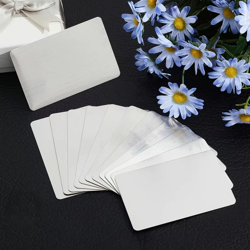 

2 упаковки пустых визитных карточек из нержавеющей стали, матовые, лазерная гравировка, защита от деформации для продвижения именных табличек своими руками